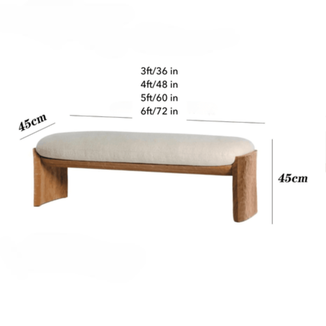 Minimal Wooden Cushioned Bench