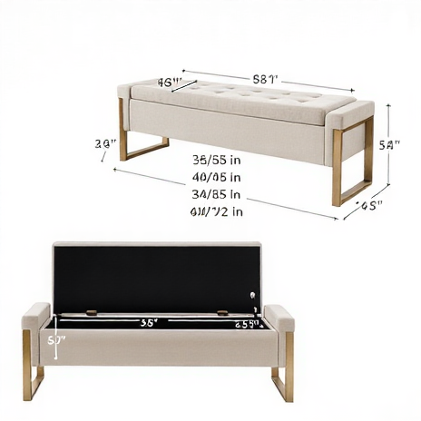 Elara Gold Frame Bench