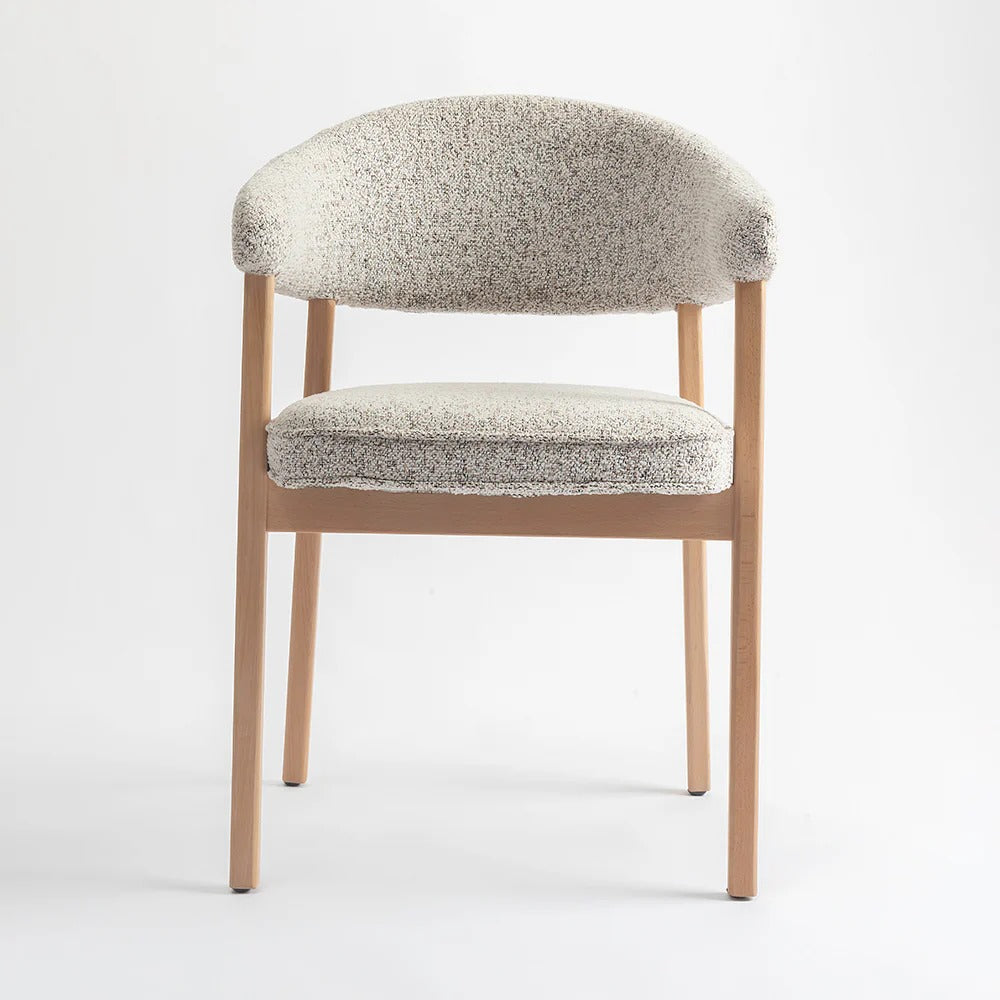 Scandi Curved-Back Bouclé Chair