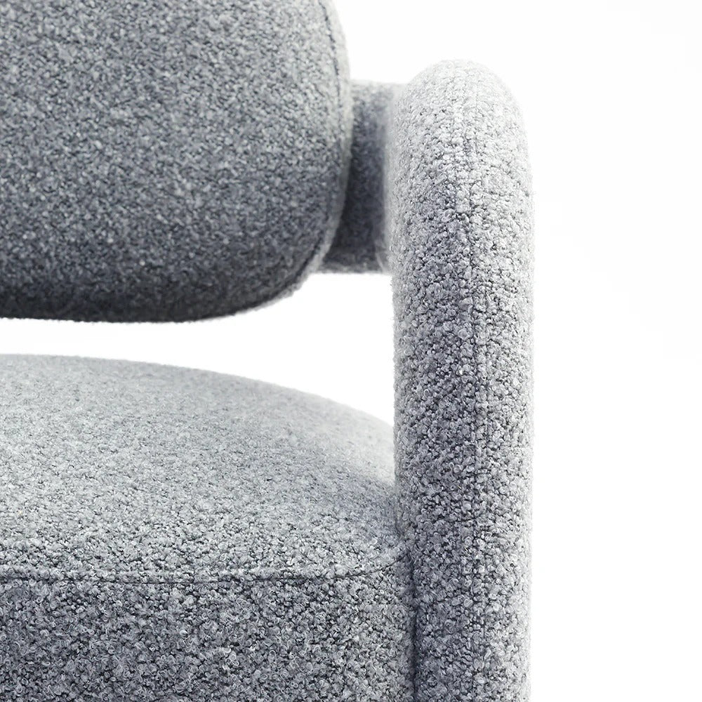 Sculptural Loop-Frame Bouclé Armchair