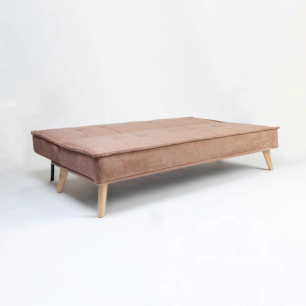 Easevo Sofa with Bed In Pink Velvet