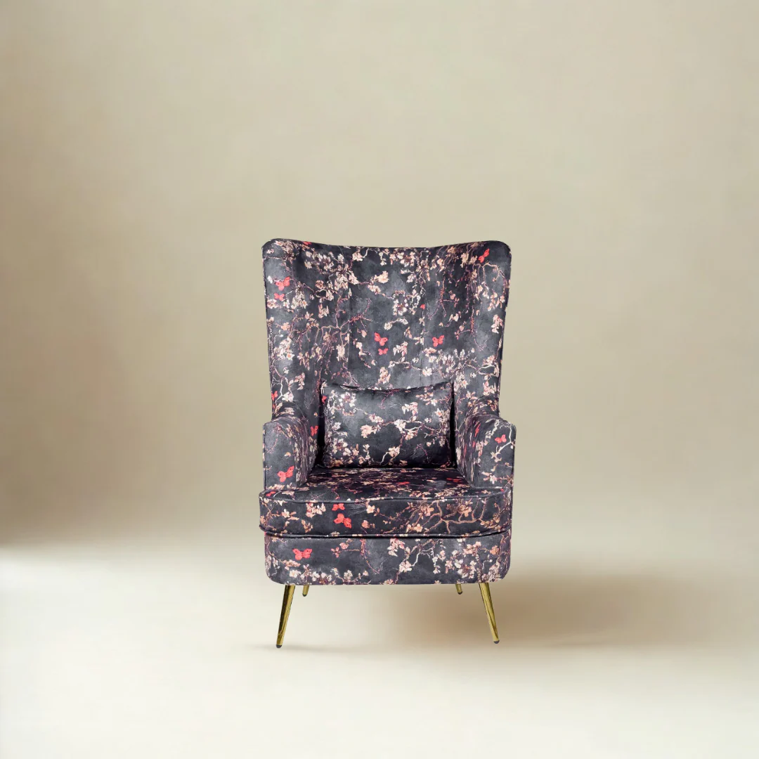 Noir Petal Wing back Chair