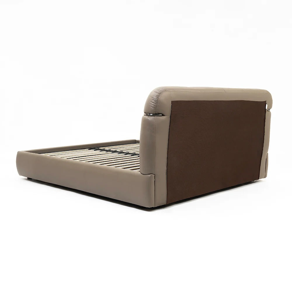 Verona classic italian leather upholstered bed