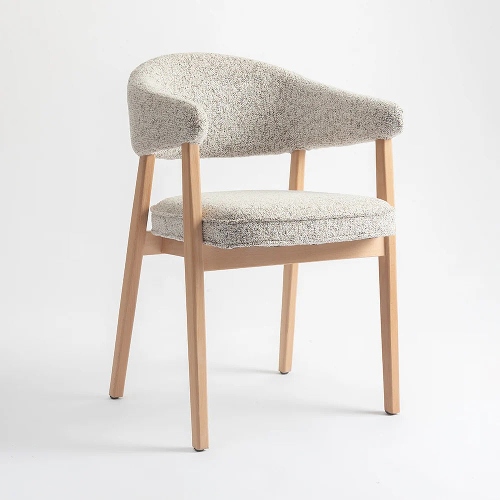 Scandi Curved-Back Bouclé Chair