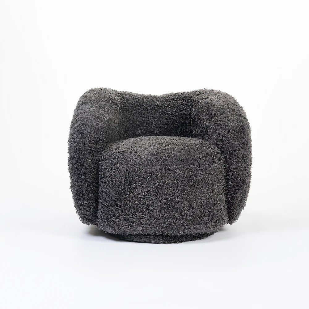 Charcoal Teddy Pebble Lounge Chair