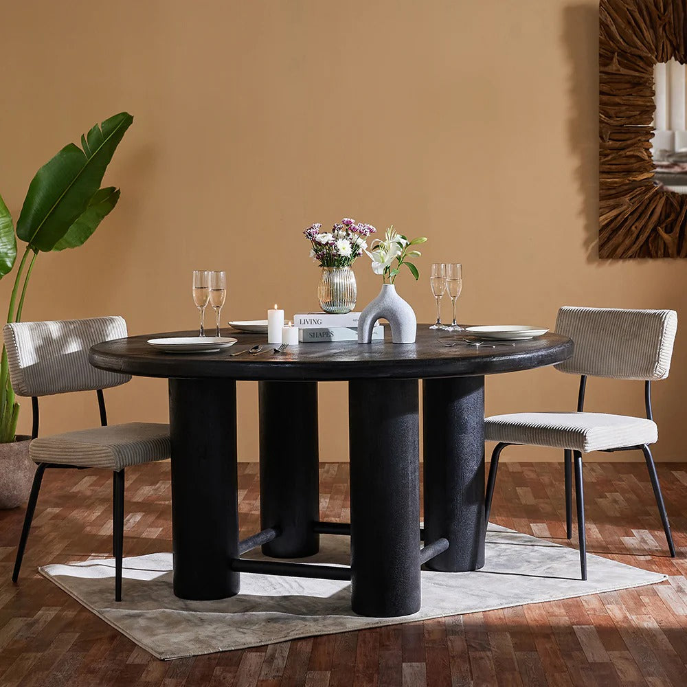Midnight Column Round Dining Table