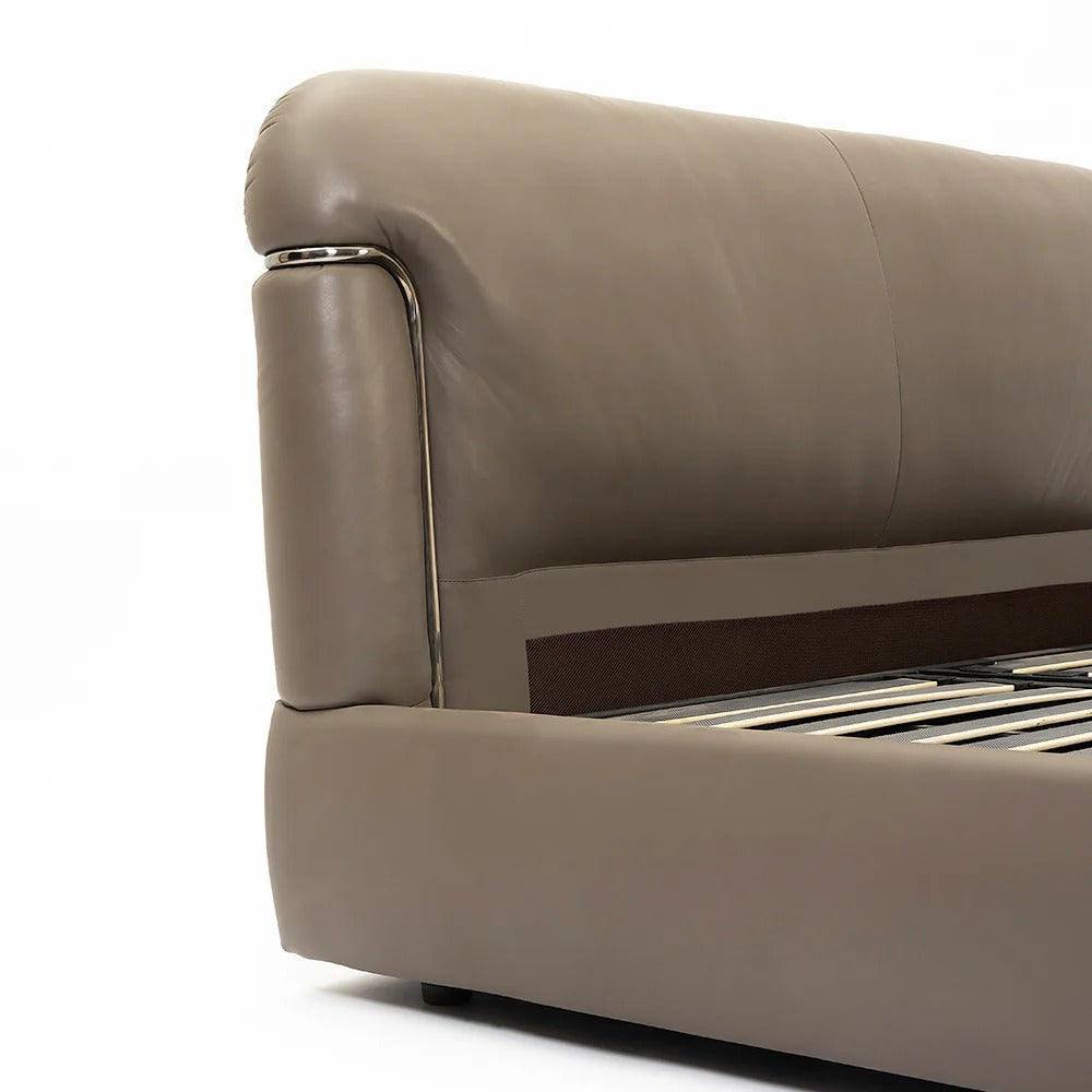 Verona classic italian leather upholstered bed