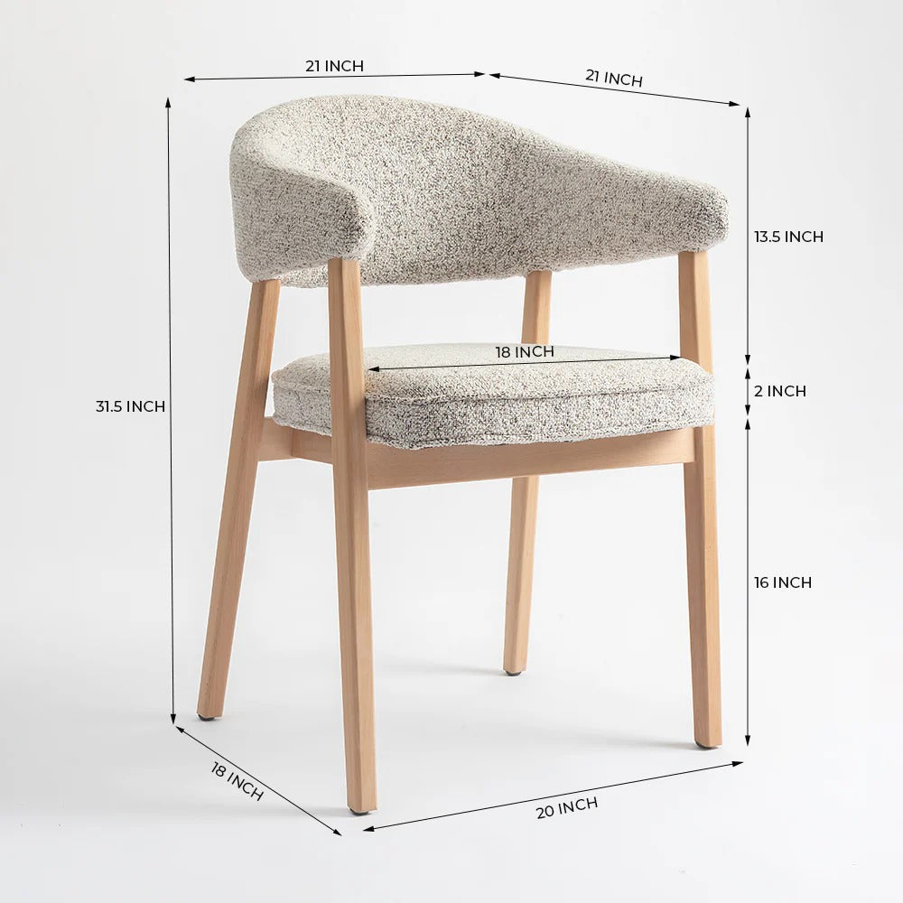 Scandi Curved-Back Bouclé Chair