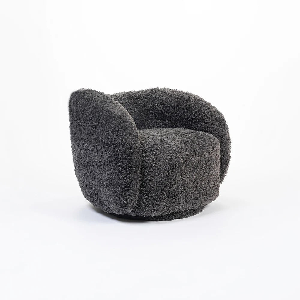 Charcoal Teddy Pebble Lounge Chair
