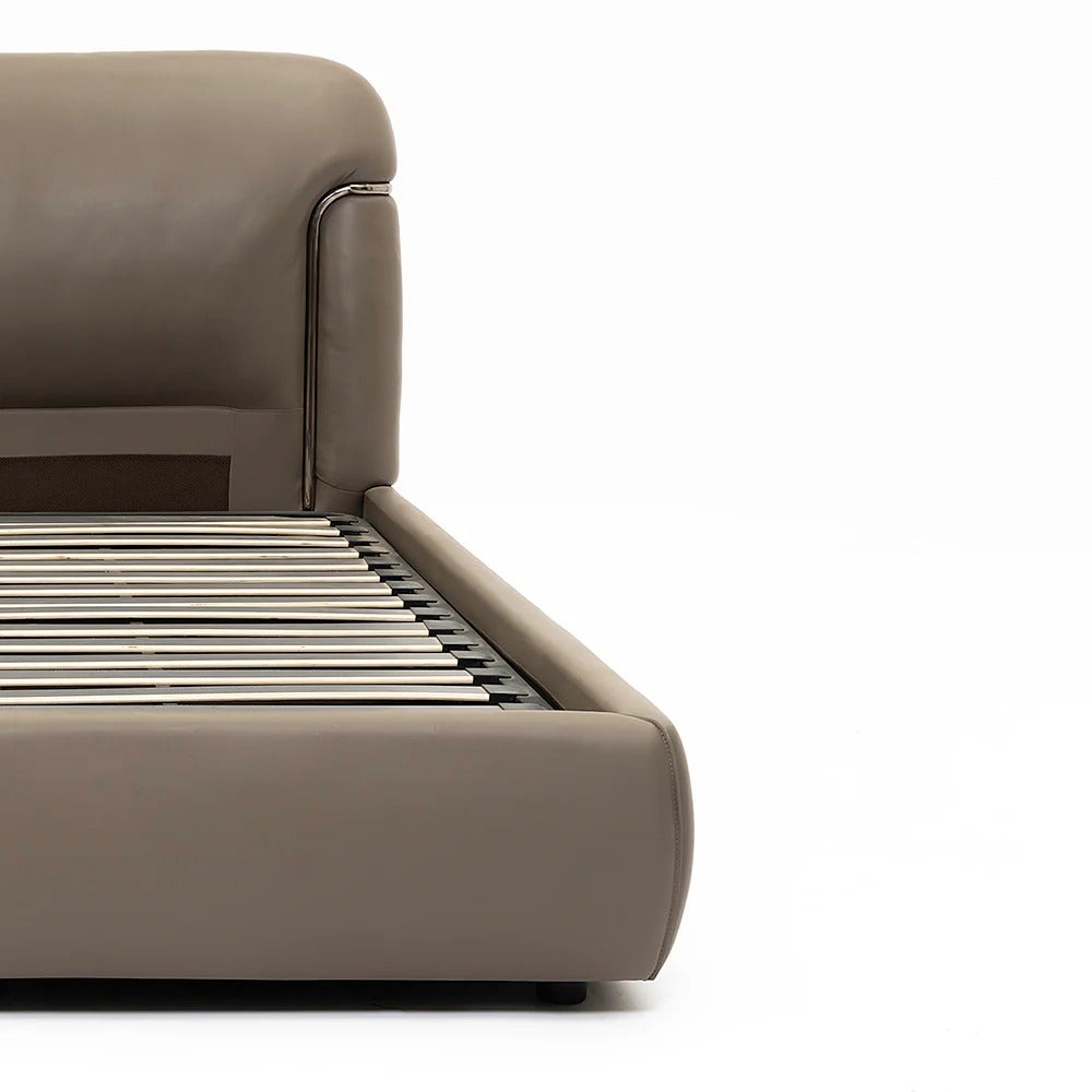 Verona classic italian leather upholstered bed