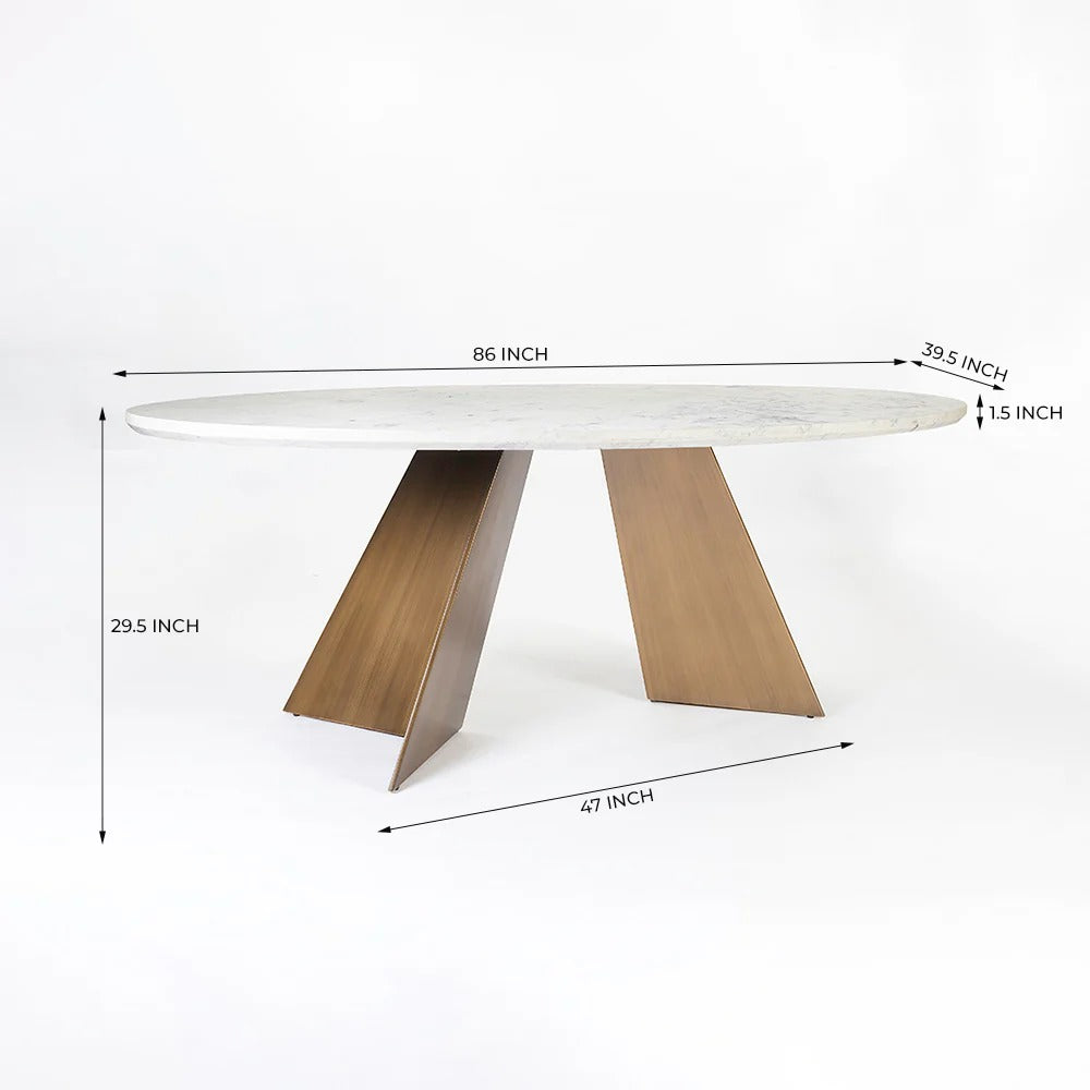 Baswada Arc Marble Dining Table