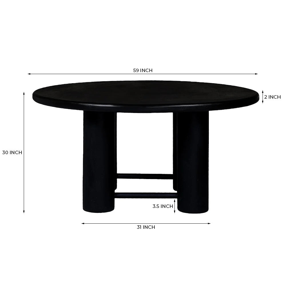 Midnight Column Round Dining Table