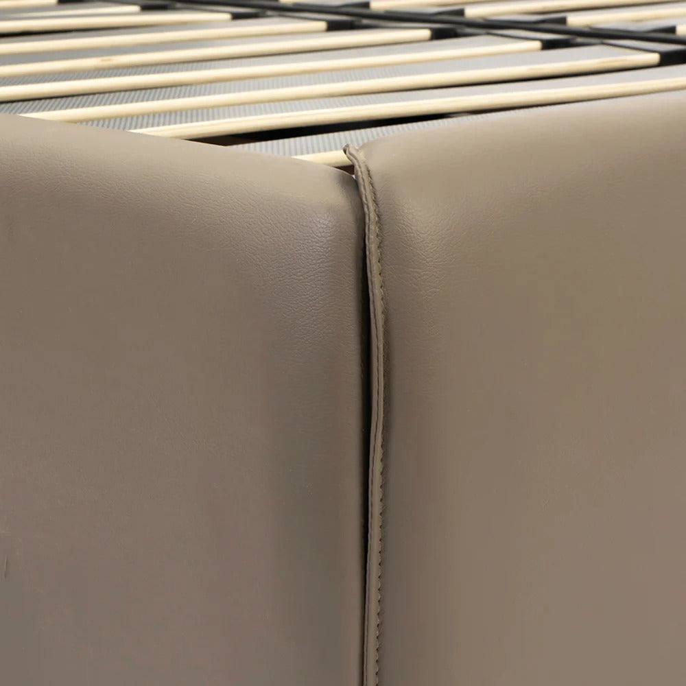 Verona classic italian leather upholstered bed
