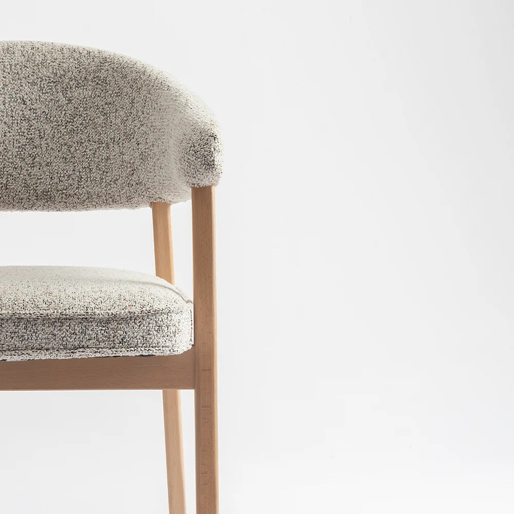 Scandi Curved-Back Bouclé Chair