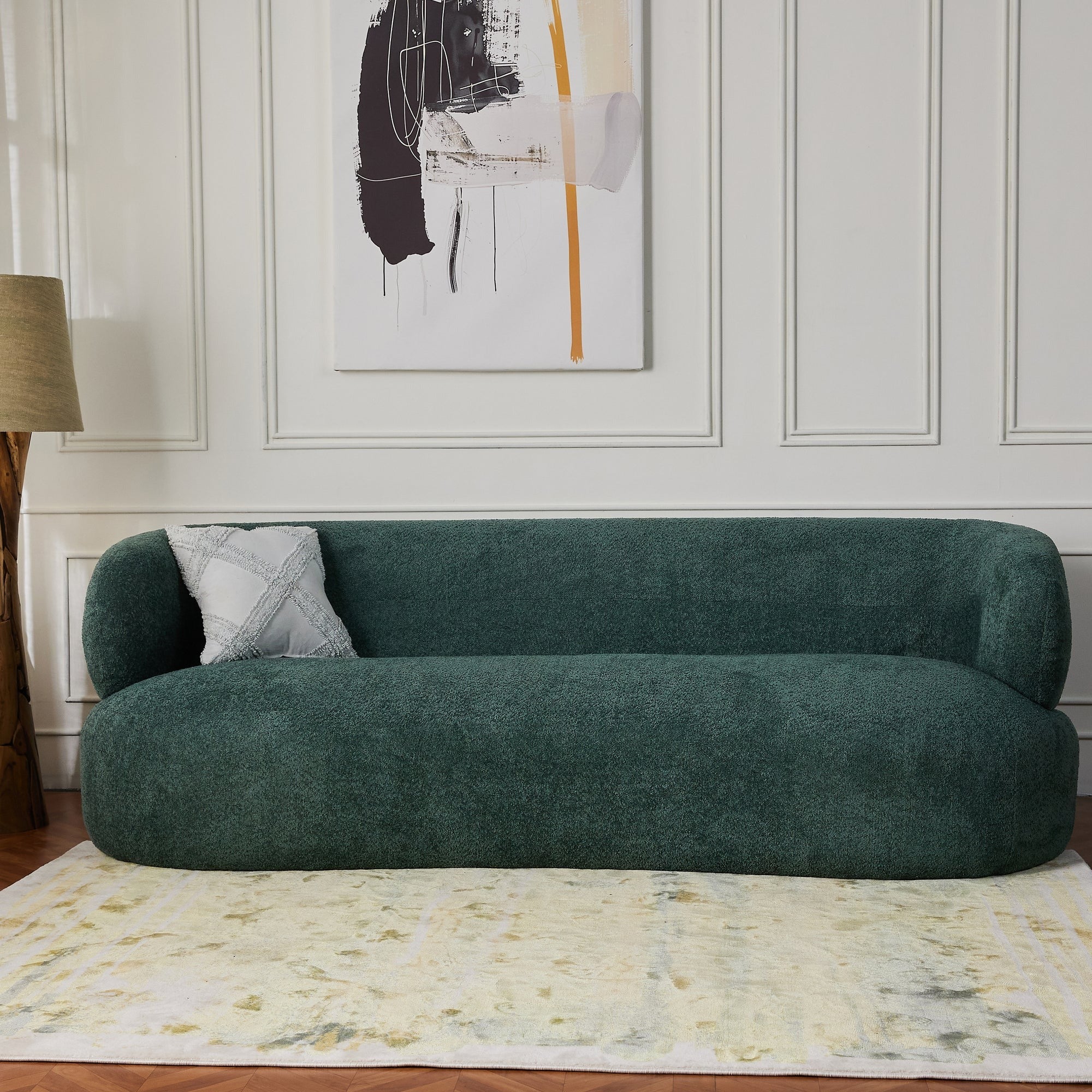 Velvet Moss Interiors curve sofa