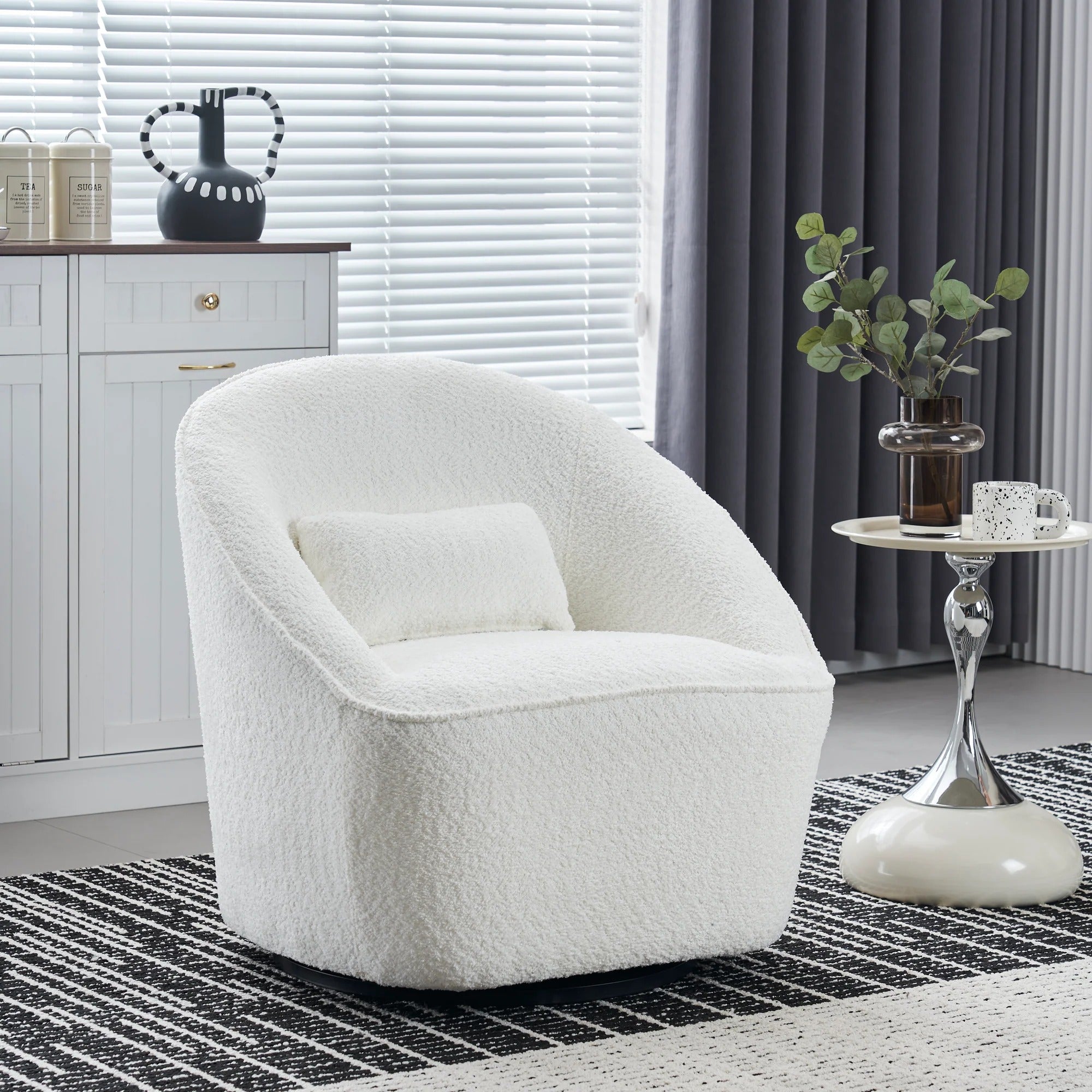 Dusty Rose Swivel Lounge Chair