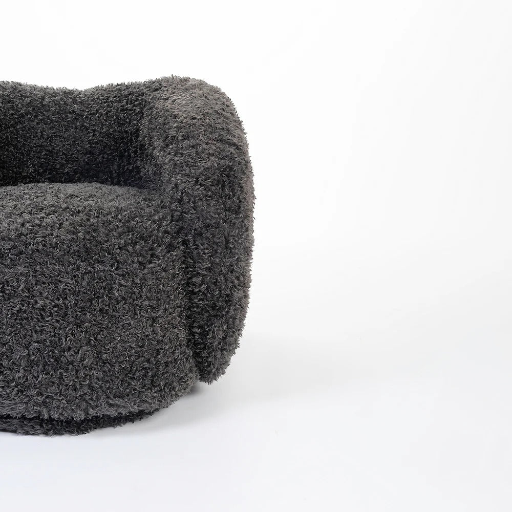 Charcoal Teddy Pebble Lounge Chair
