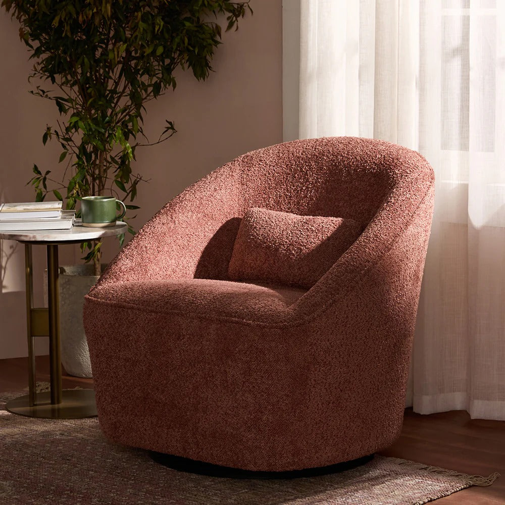 Dusty Rose Swivel Lounge Chair