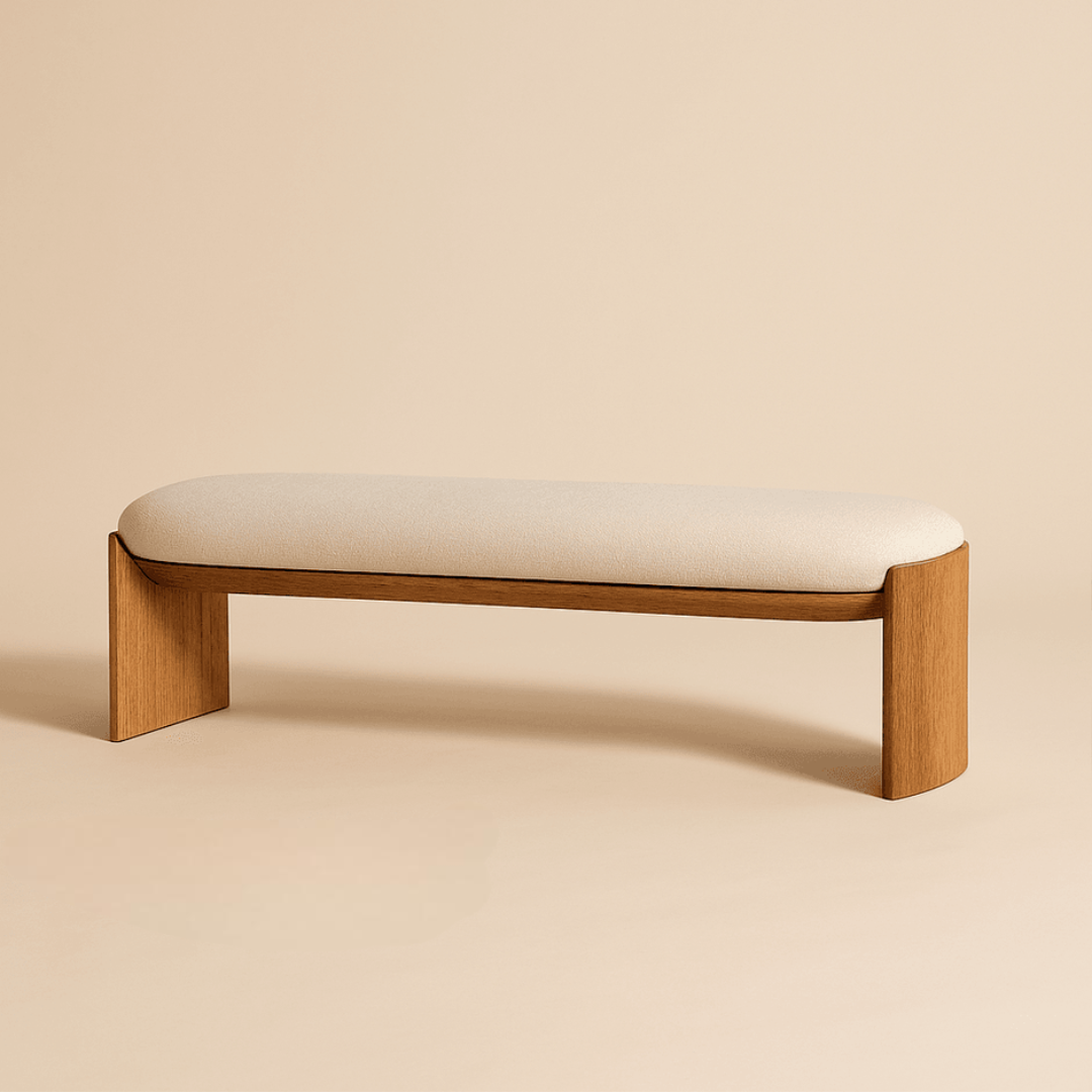 Minimal Wooden Cushioned Bench