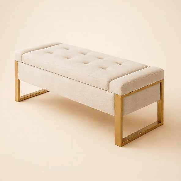 Elara Gold Frame Bench