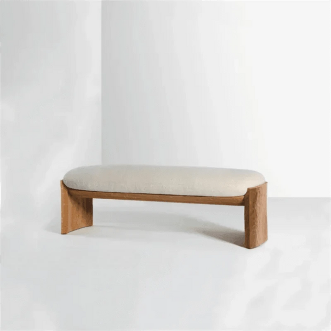 Minimal Wooden Cushioned Bench