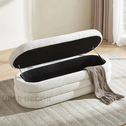 Modern Bouclé Lounge Ottoman