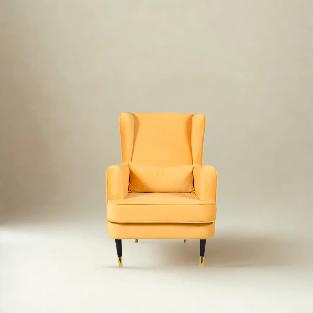 Sun Aura Velvet Wing Chair