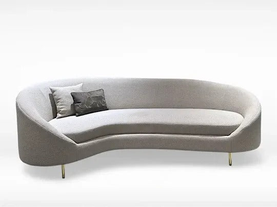 Modern Sculpted Arc Three-Seater Sofa