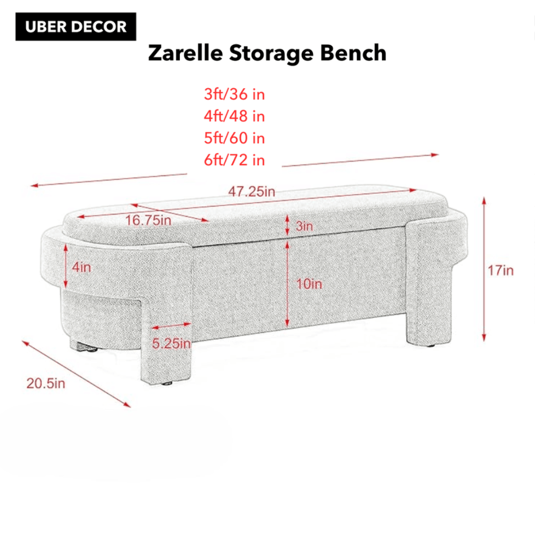 Lunaro Luxe Fabric Bench