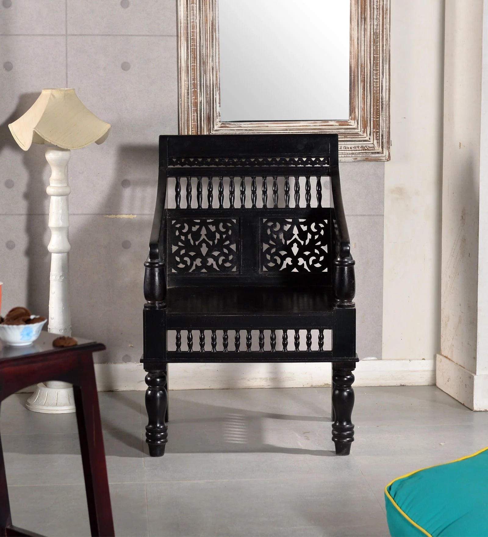 Ebony Heritage Carved Armchair