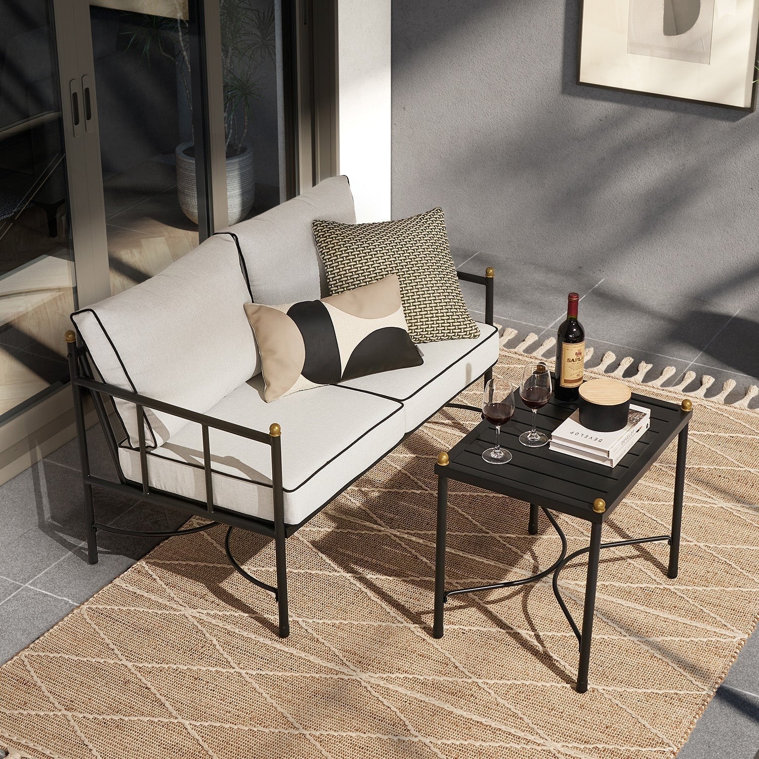 Gazebo Metal Frame Sofa 2 seater