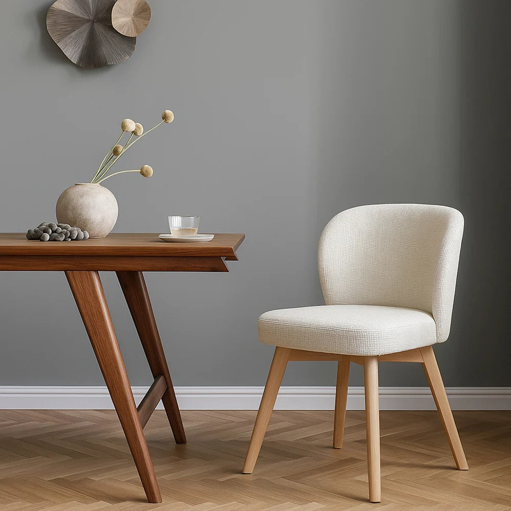 Modern Cream Upholstered Dining Chair