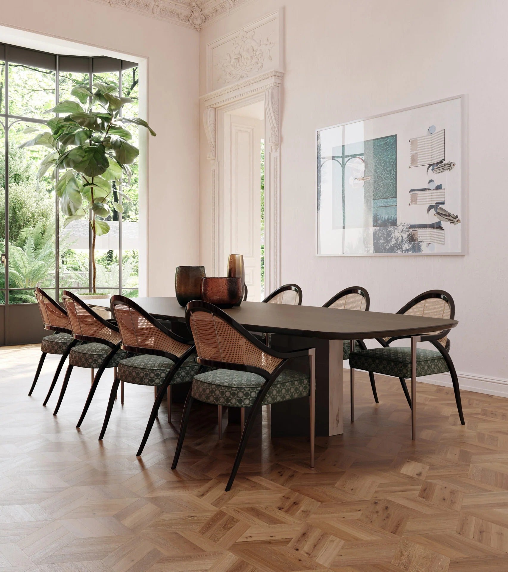 The Milano Rattan & Metal Accent Chair