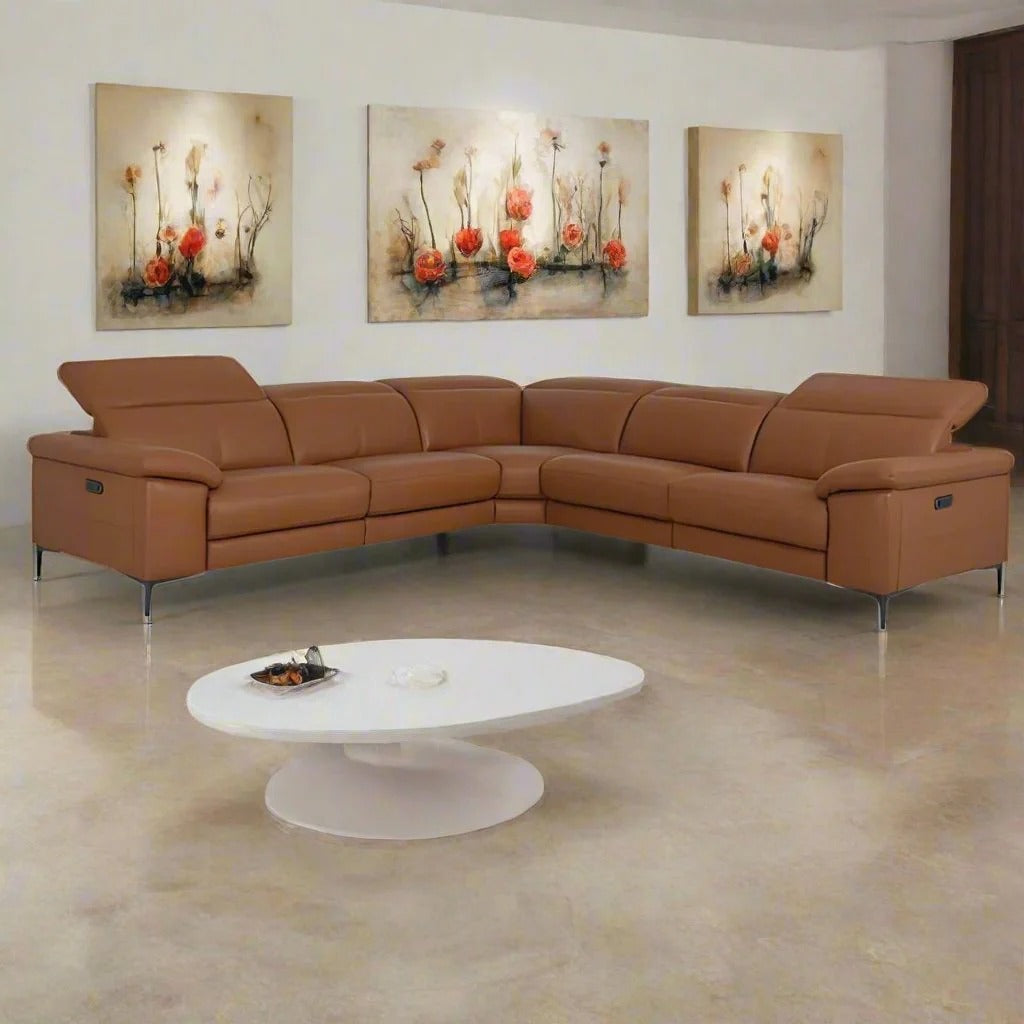 Modern L-Shaped Fabric Sectional Sofa