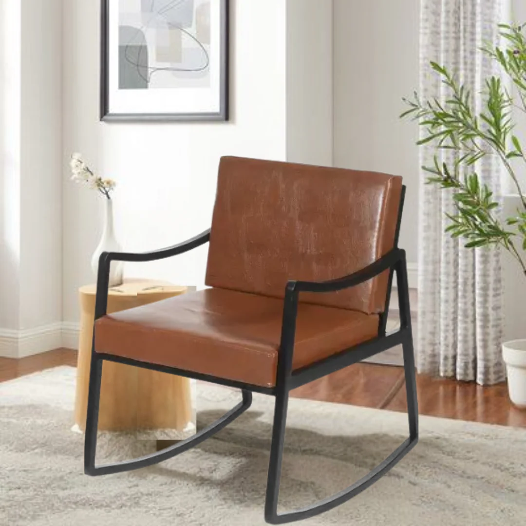 Modern Leather Rocking Chair