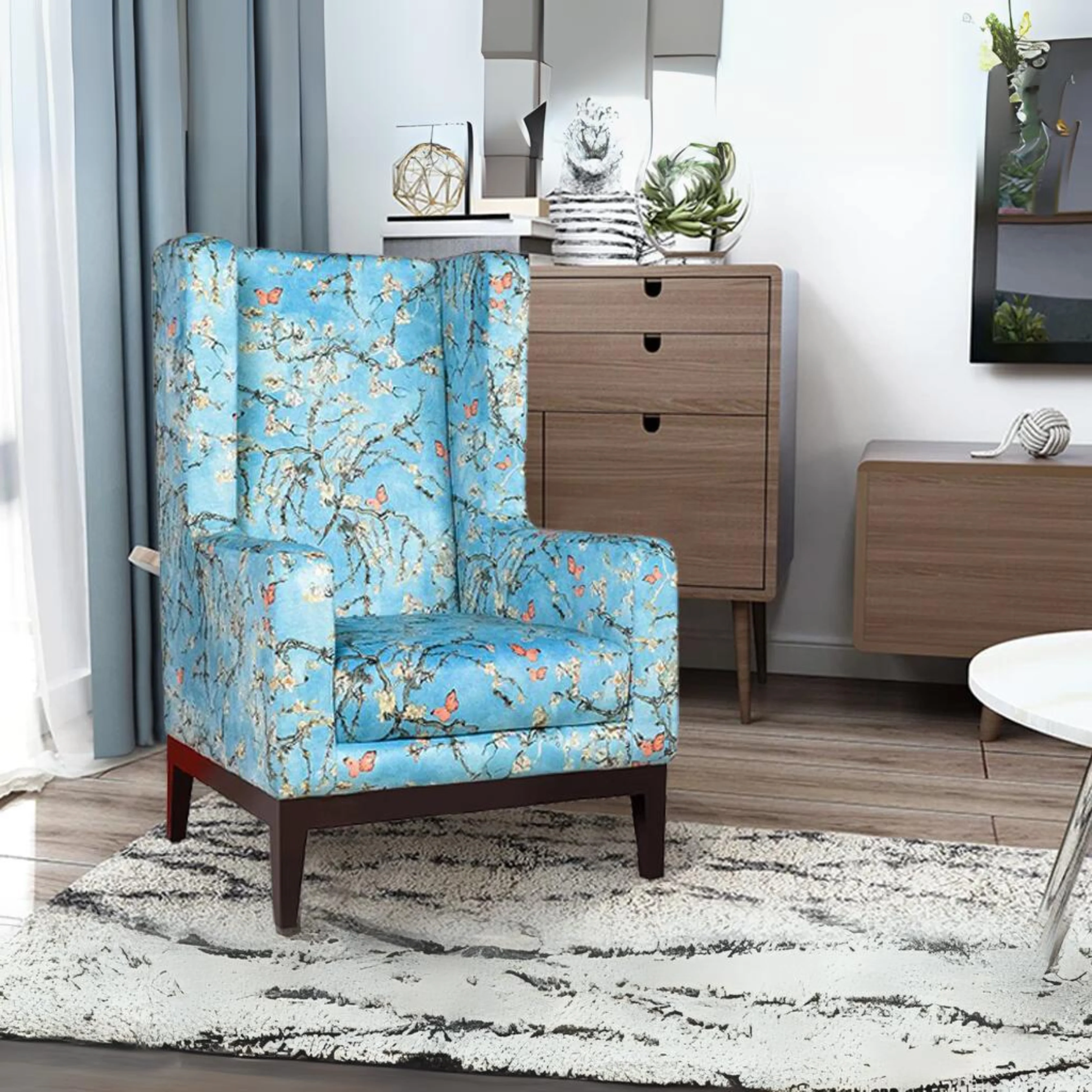 Blossom Sky Wing back Chair