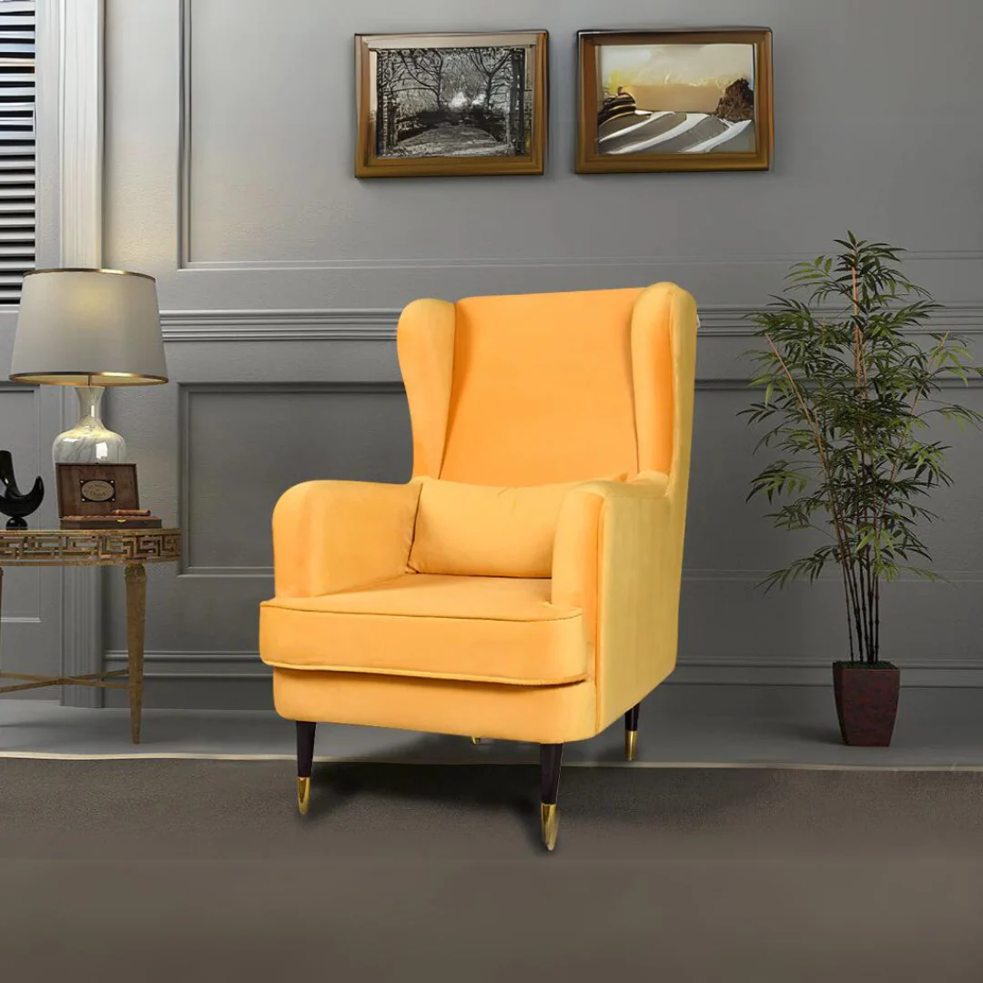 Sun Aura Velvet Wing Chair