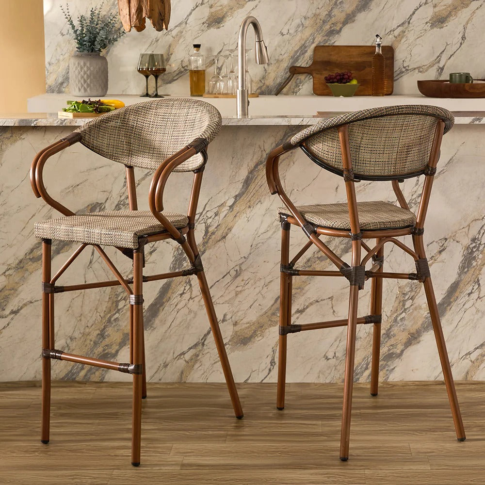 High Back Wicker Bar Chair