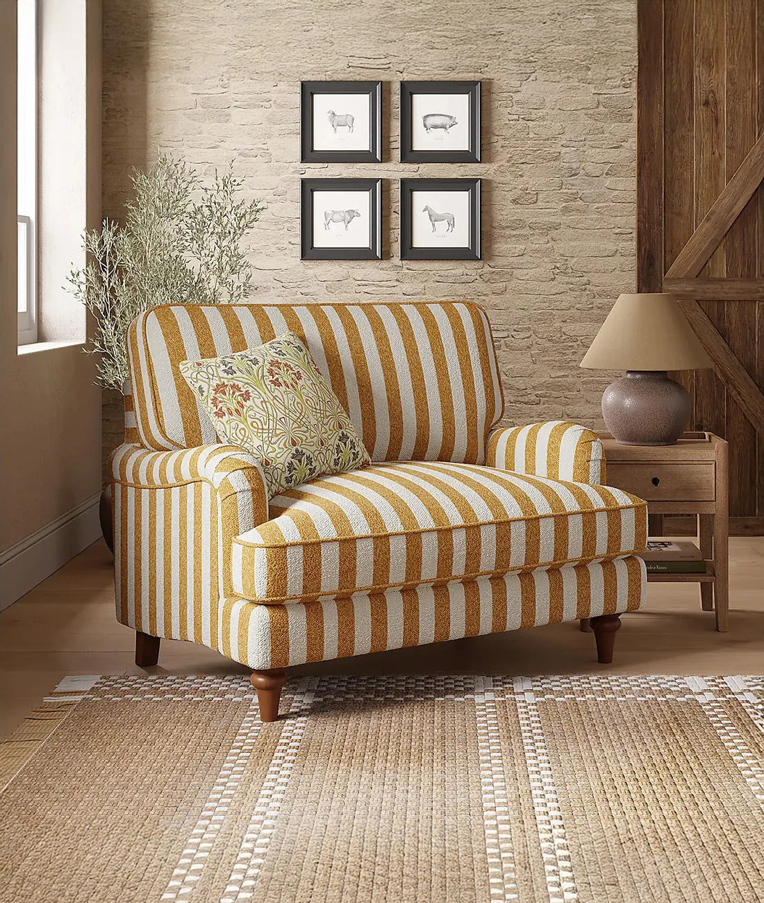 The Marigold Stripe Lounge Chair