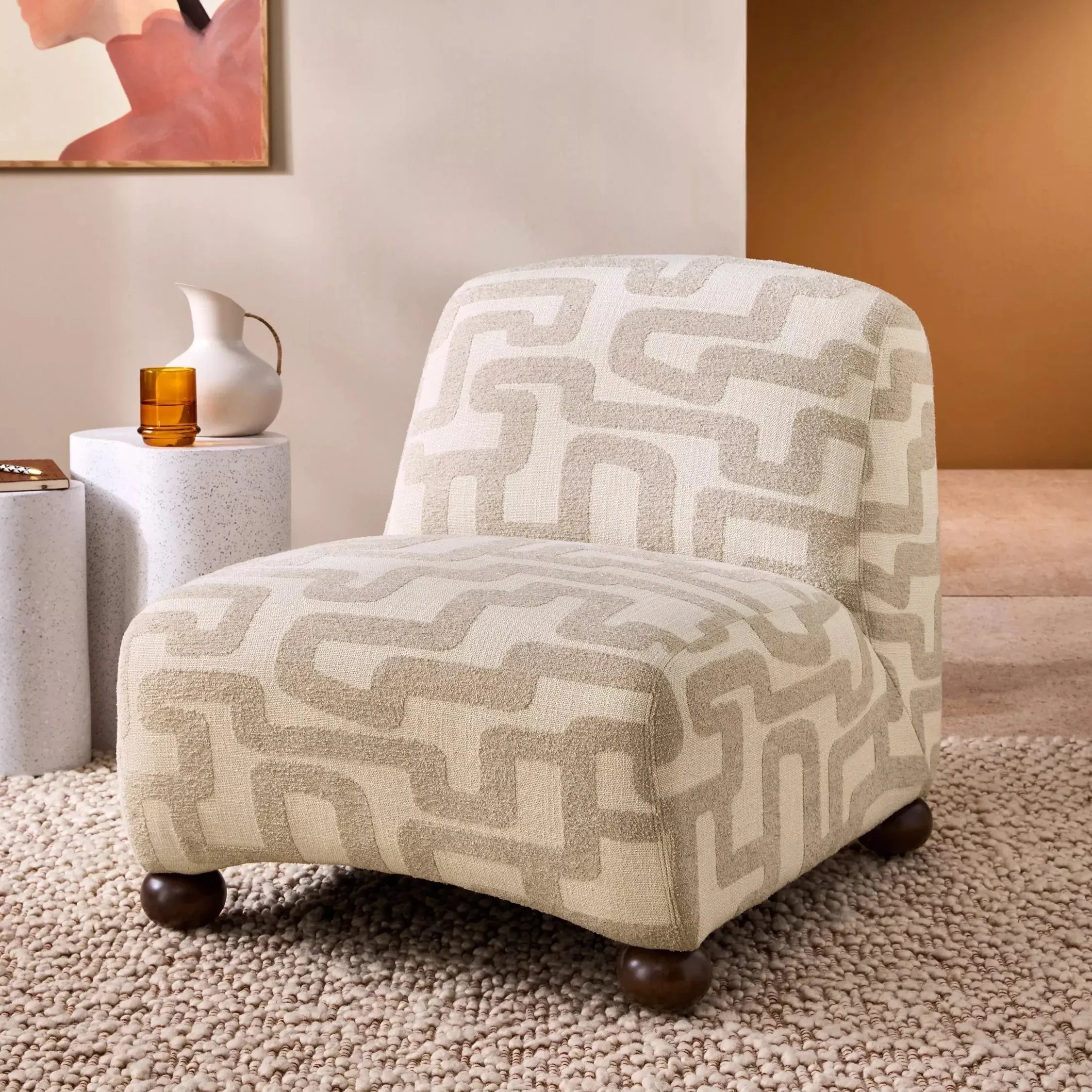 Hollis Modular Accent Chair – Geometric Texture