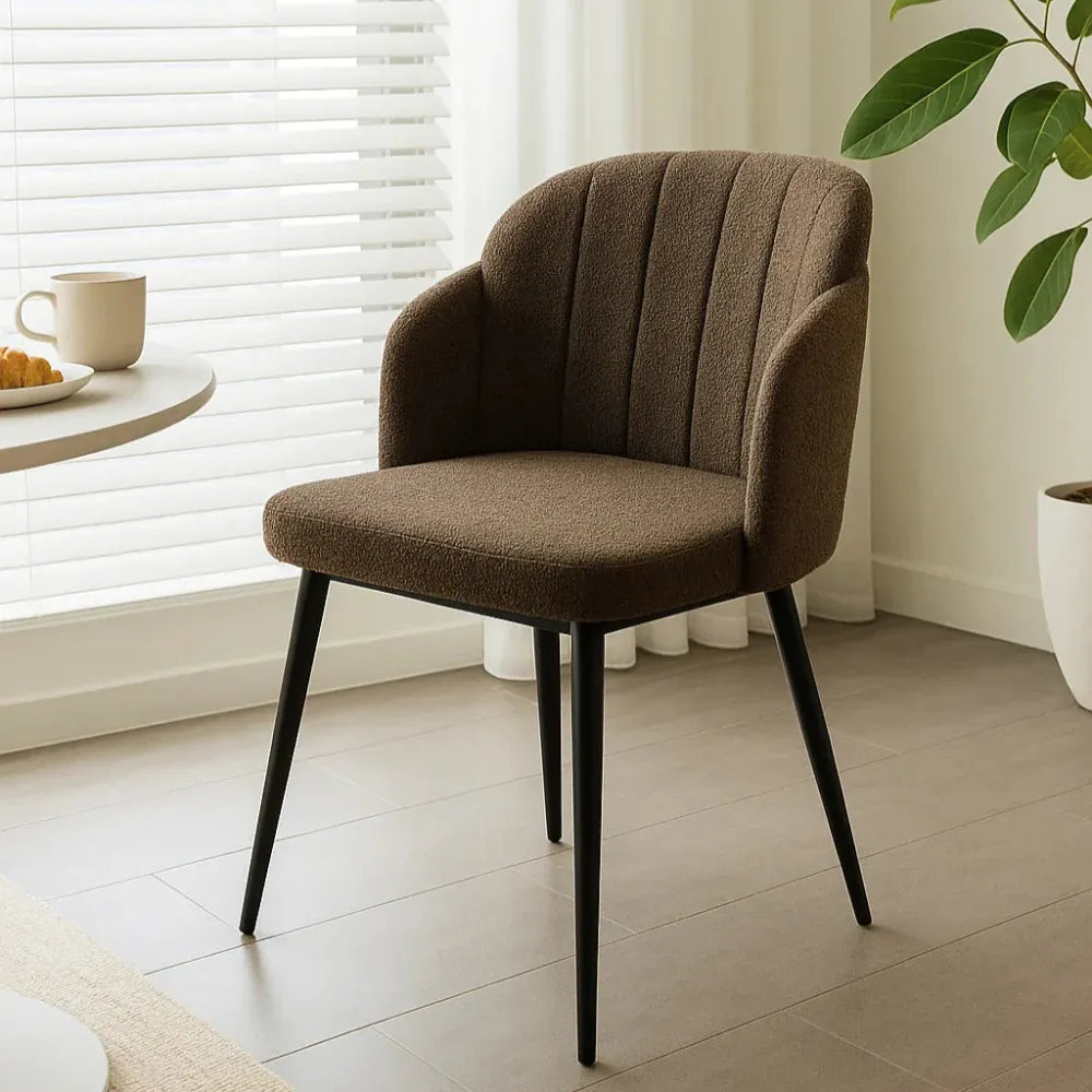 Brown Chair with Slim Metal Legs