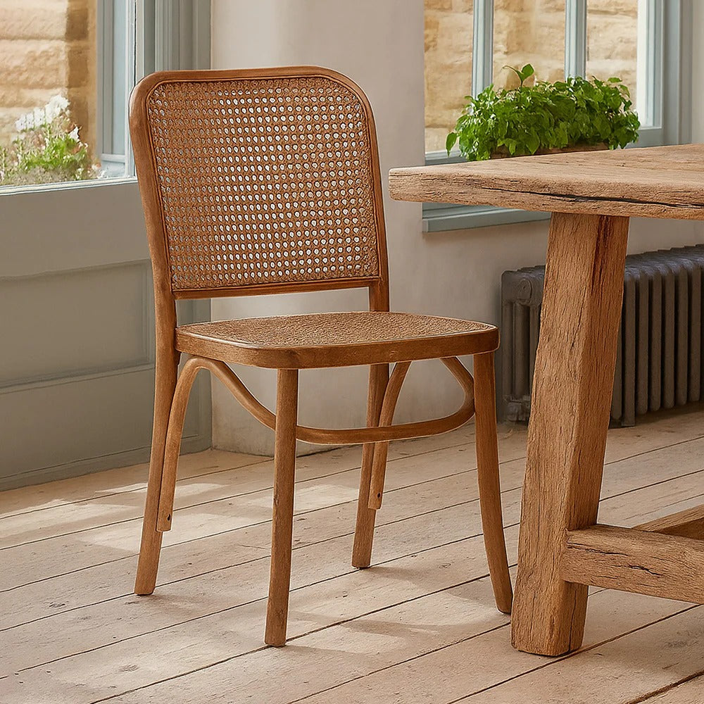 Vintage Rattan Cafe Side Dining Chair