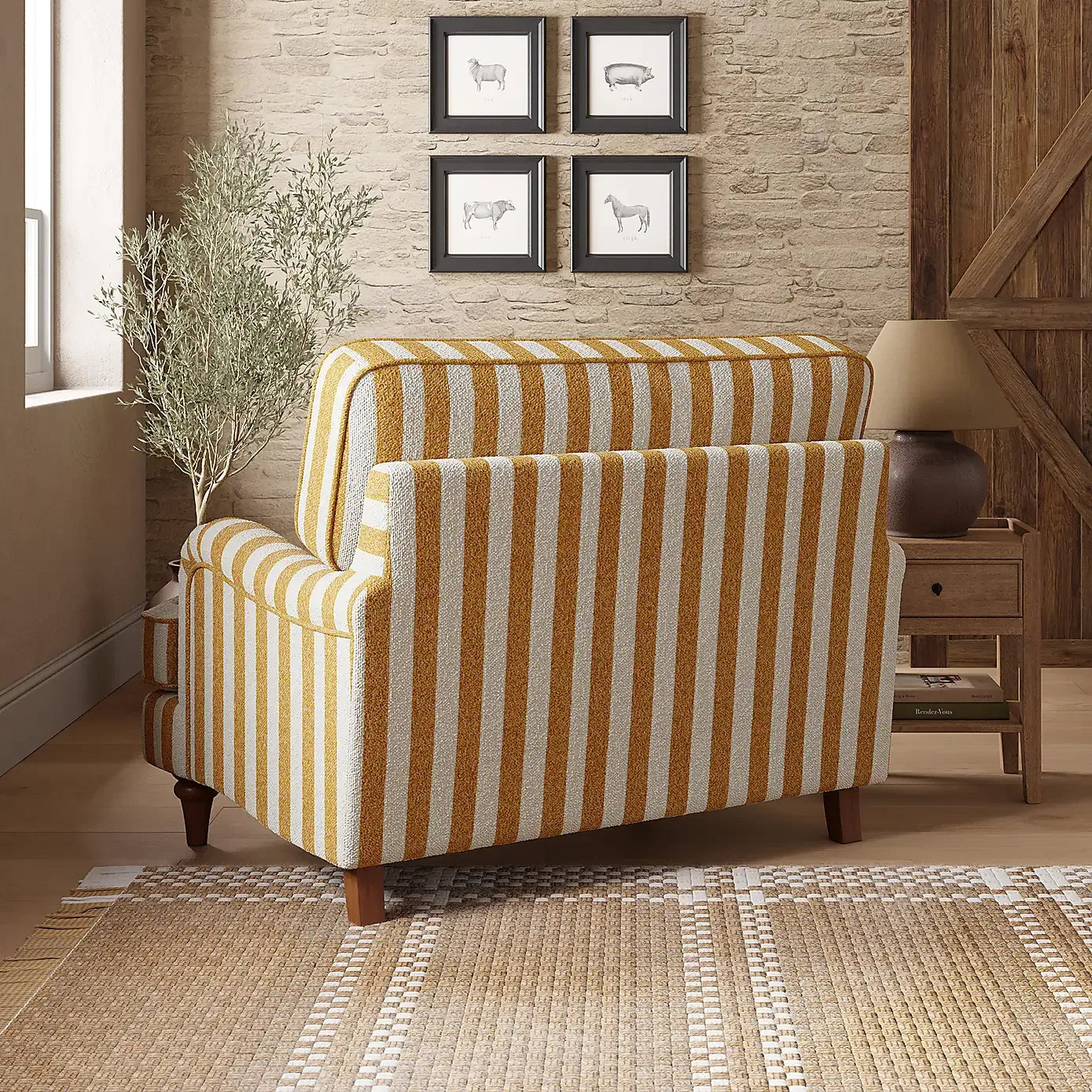 The Marigold Stripe Lounge Chair