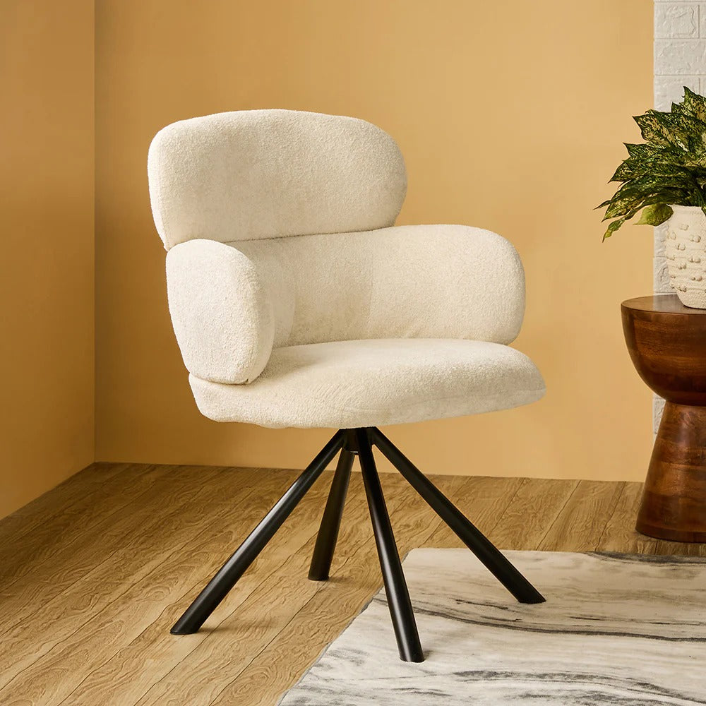 Cream Cloud Swivel Accent Chair