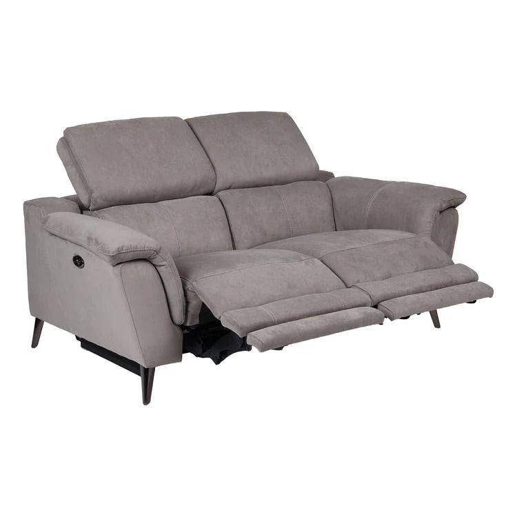 Soft Grey Fabric Recliner 2 Seater