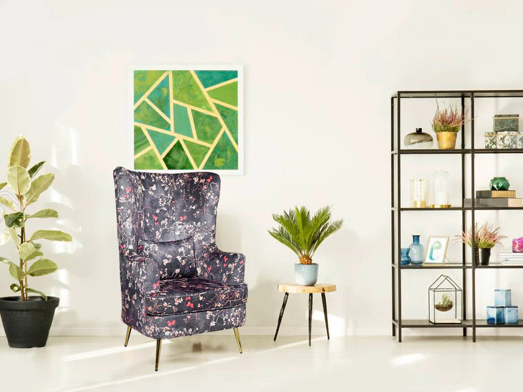 Noir Petal Wing back Chair
