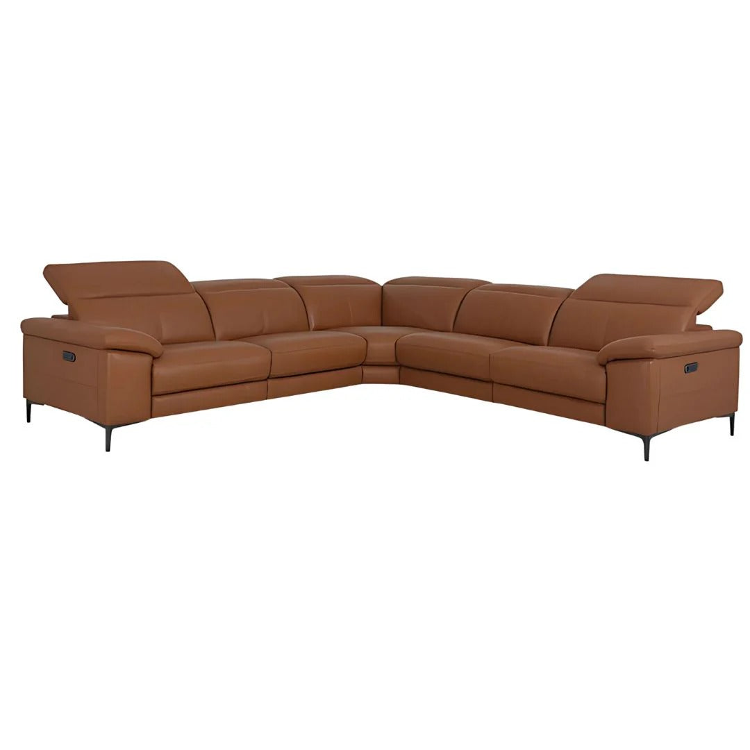 LuxeTan L-Shaped Recliner Sofa