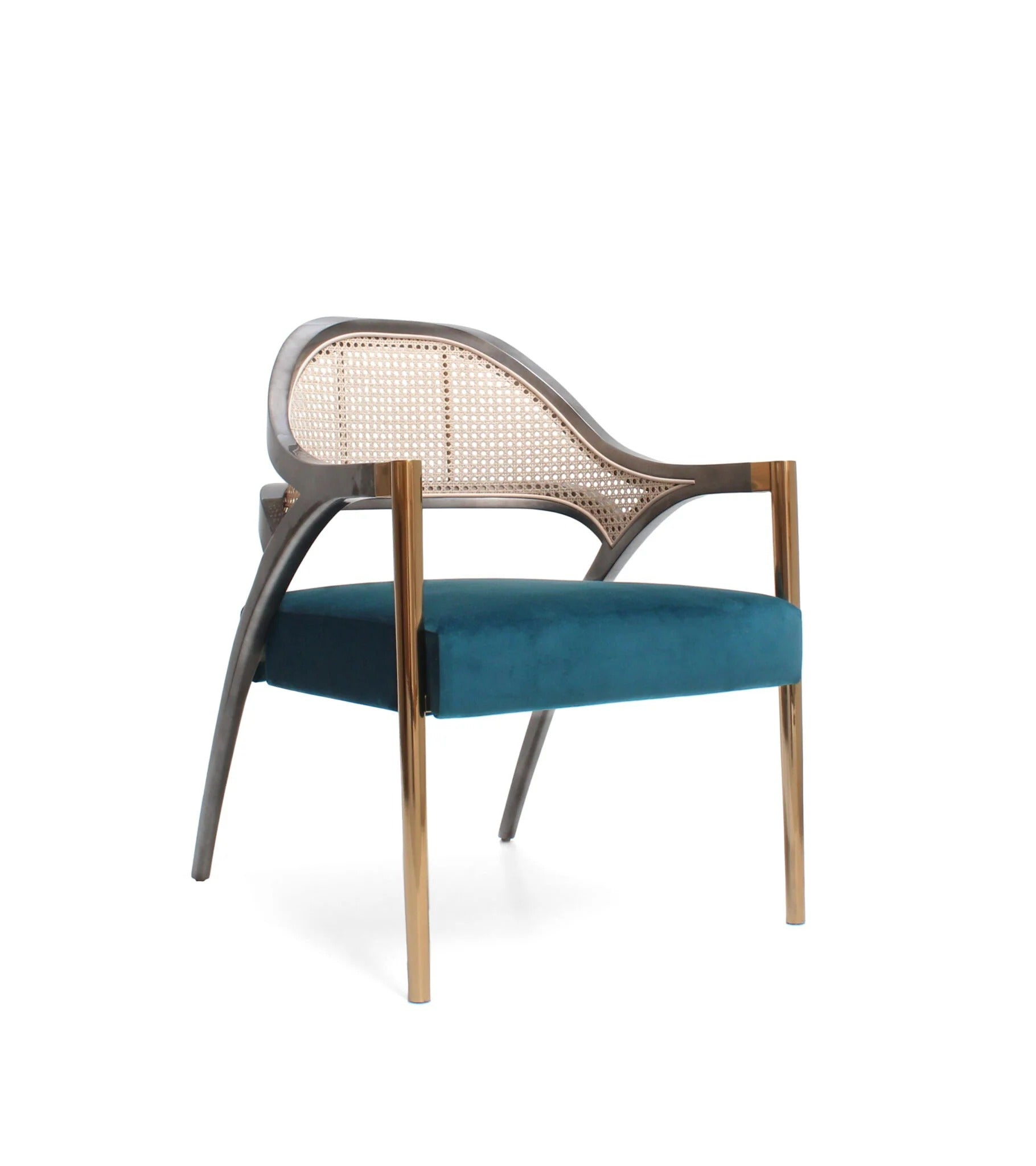Compass Velvet Cane Armchair