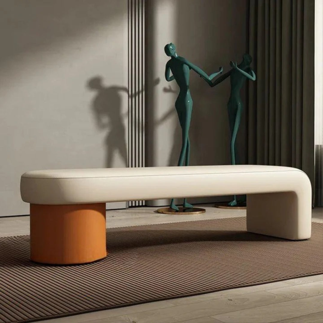 Sculptural Modern Upholstered Bench