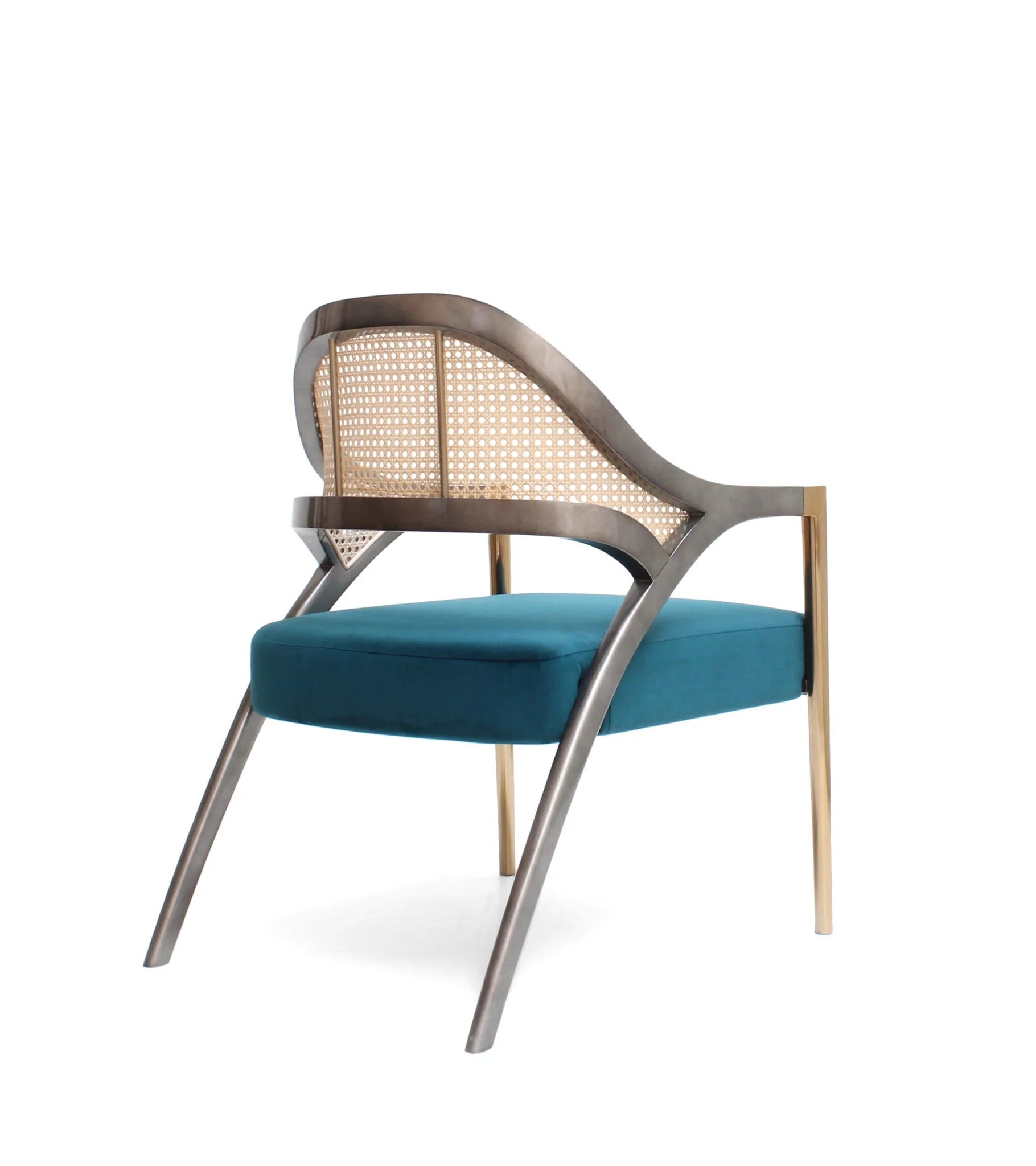 Compass Velvet Cane Armchair